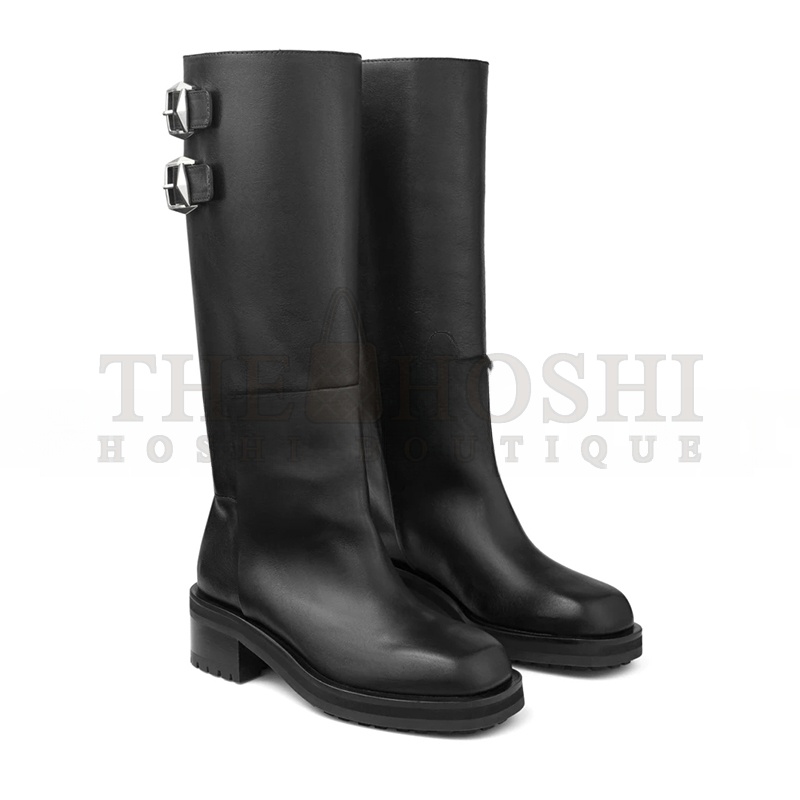 J1m*y Ch00 BROOKLYN KNEE BOOT 50 BLACK LEATHER KNEE-HIGH BOOTS BROOKLYNKB50WLZ Master Quality